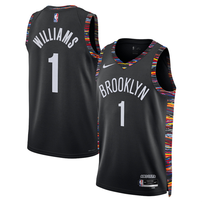 Men's Brooklyn Nets #1 Ziaire Williams Black 2025/26 City Edition Stitched Basketball Jersey